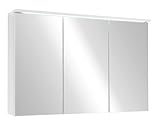 Stella Trading TWO Spiegelschrank Bad mit LED-Beleuchtung in Weiß - Badezimmerspiegel Schrank mit...