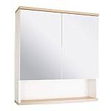 BadeDu ARC Spiegelschrank mit zusätzlicher Ablage – Alibertschrank für das Badezimmer (60 cm x...