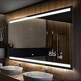 Artforma Badspiegel 100x60 cm mit LED Beleuchtung - Wählen Sie Zubehör - Individuell Nach Maß -...