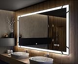 Artforma Badspiegel 120x60 cm mit LED Beleuchtung - Wählen Sie Zubehör - Individuell Nach Maß -...