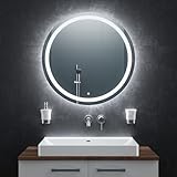 Bringer LED Badspiegel Rund - 80cm Durchmesser - Badezimmerspiegel mit Beleuchtung und Anti-Beschlag...