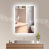 Habison LED Bluetooth Badezimmerspiegel Beleuchtet 50x70cm Antibeschlag Badezimmerspiegel...