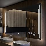 Artforma Badspiegel 120x70 cm mit LED Beleuchtung - Wählen Sie Zubehör - Individuell Nach Maß -...
