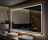 Artforma Badspiegel 120x70 cm mit LED Beleuchtung - Wählen Sie Zubehör - Individuell Nach Maß -...