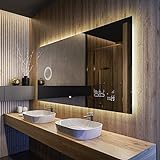 Artforma Badspiegel 120x70cm mit LED Beleuchtung - Wählen Sie Zubehör - Individuell Nach Maß -...