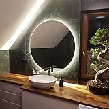 Artforma Rund Badspiegel mit LED Beleuchtung 70cm - Wählen Sie Zubehör - Individuell Nach Maß -...