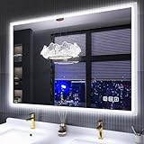S'bagno 100 x 70 cm Badspiegel mit Beleuchtung Beleuchteter Badezimmerspiegel mit LED mit...
